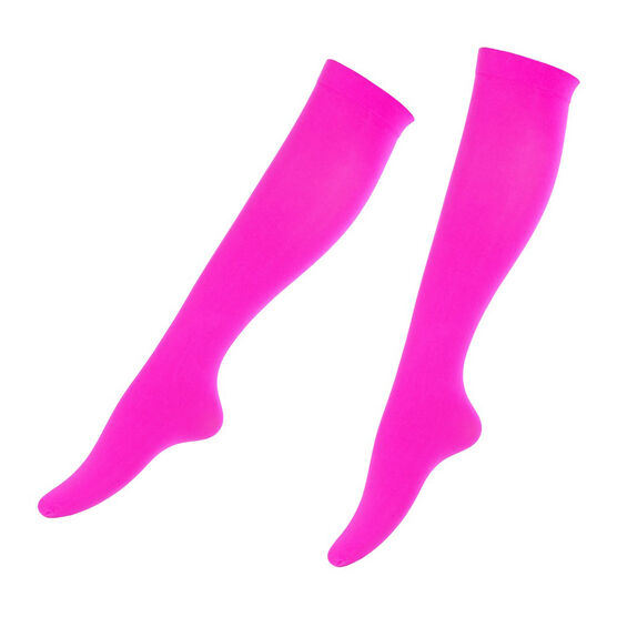 Pink over knee pop socks